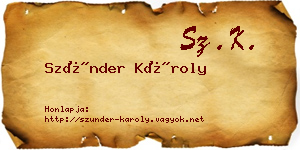 Szünder Károly névjegykártya