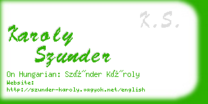 karoly szunder business card